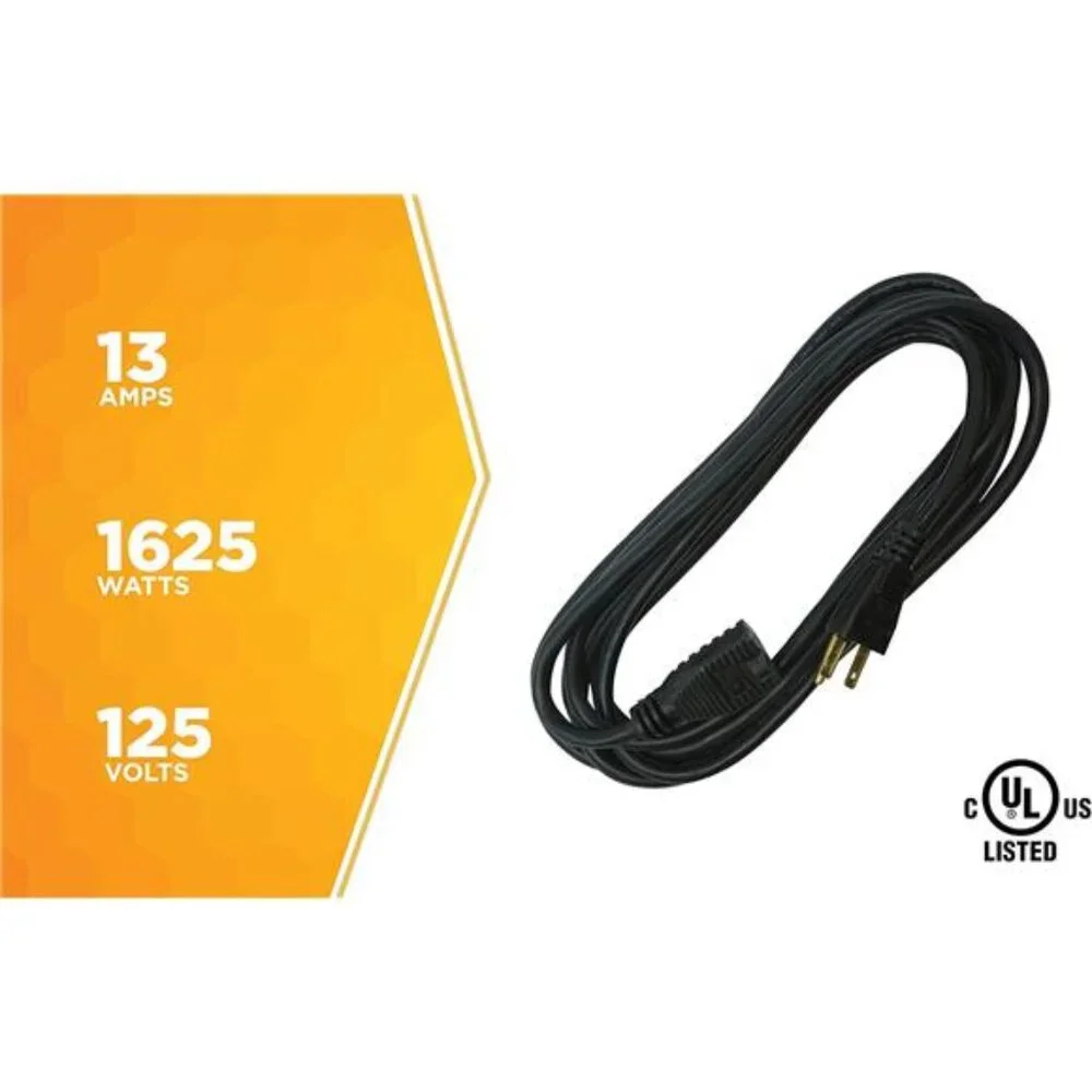 Woods Indoor Extension Cord, 15 Ft 16 Gauge 3 Prong,Garage & Workshop Power Cord
